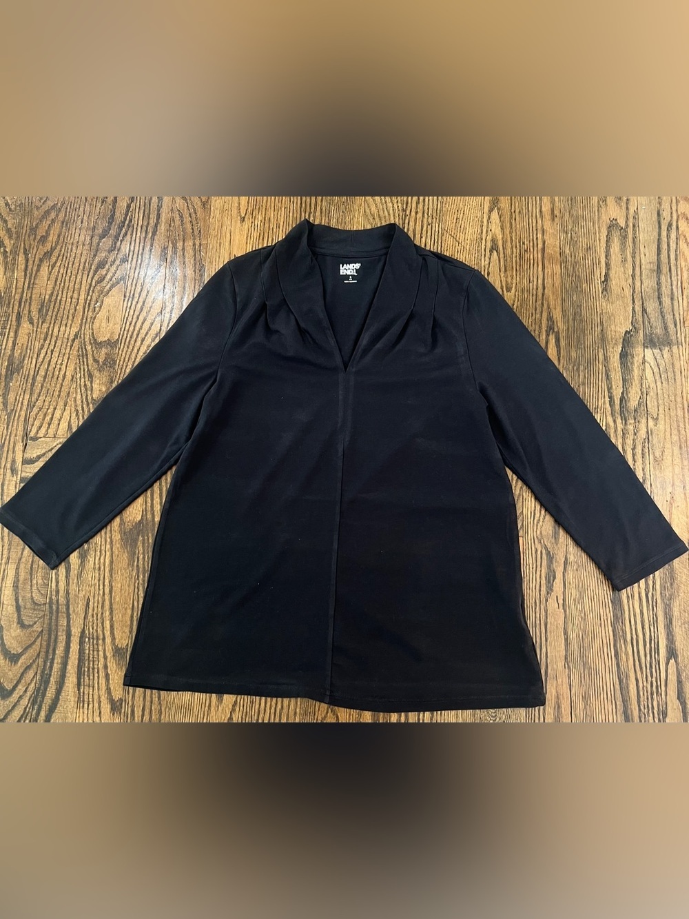 Lands' End Black V-Neck Tee